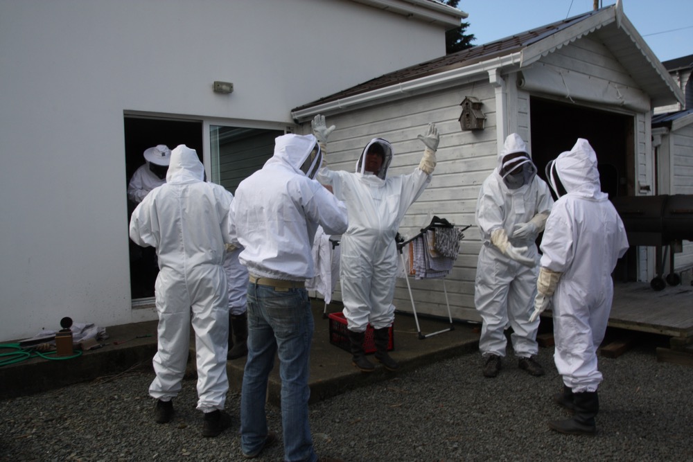 Local bee class at our apiary